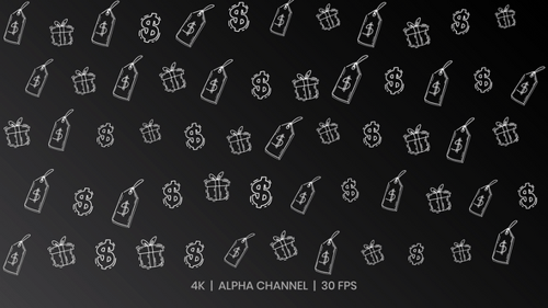 Animated Discount Pattern. Seamless Loop. Minimal Line Style