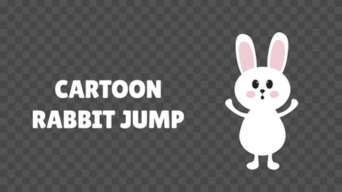 Cute Flat Design White Bunny Character Animation