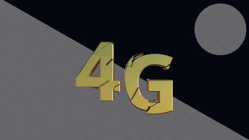 Golden 3D 4G Text Breaking Reveal Animation