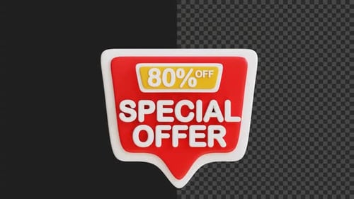 Modern 3D Special Offer Discount Tag Animation