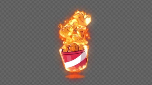 Fried Chicken Fire Animation Alpha
