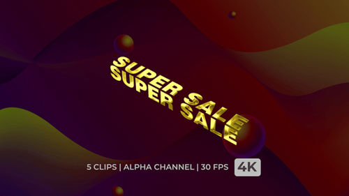 Dynamic 3D Super Sale Text Animation