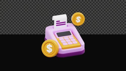 3D Edc Machine Animation Alpha Channel