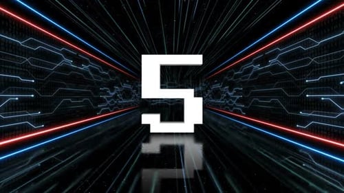 Glitch Number 5 in Tech Room on Alpha Channel, Loop - Package (2 Videos Included)