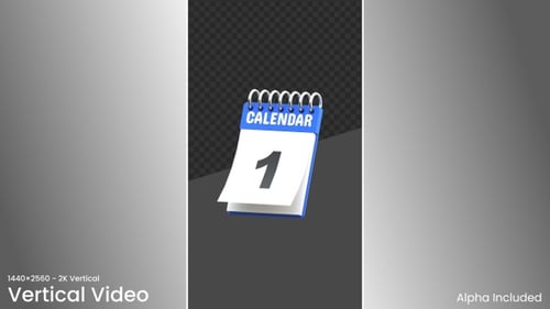 3D Days Passing Calendar | Alpha Channel