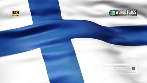 Realistic Finland Flag Waving Animation