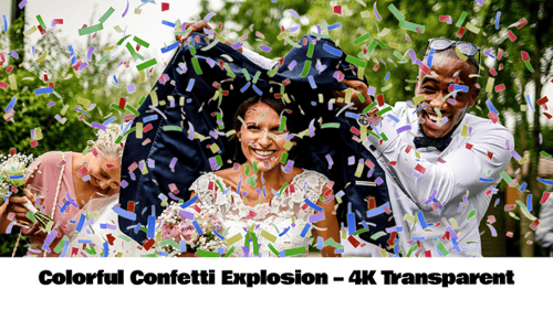 Bunte Konfetti-Explosion — 4K Transparent