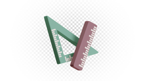 Ruler Illustration 3D Icon Animation