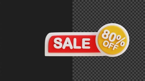 Modern 3D Animated Sale Discount Tag