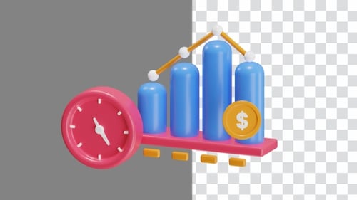 3D Animation of Long Term Investment Key Principles for Sustainable Growth | Alpha Channel