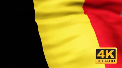 Realistic Waving Belgium Flag Seamless Loop