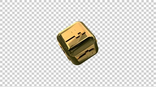 Goldenes Facebook-Symbol auf 3D-Box
