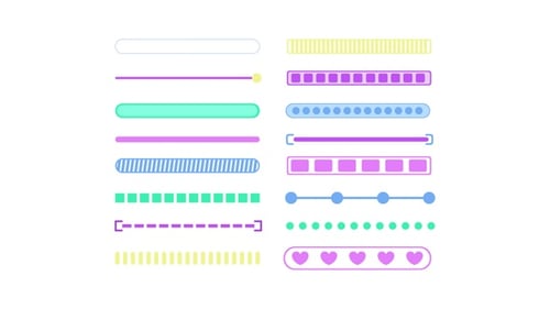 Animationssatz für Fortschrittsbalken und Laden von flachen UI-Overlay-Elementen