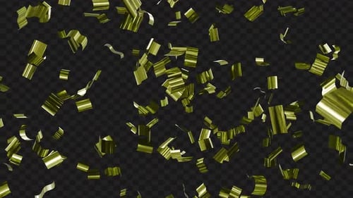 Golden Confetti Falling Alpha Channel Overlay