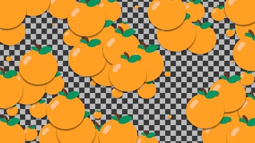 Flat Design Countdown with Orange Fruit