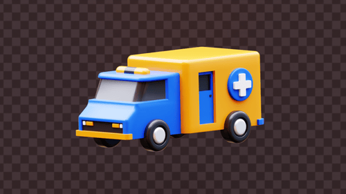 3D Ambulance Icon – Emergency Medical Vehicle Animation