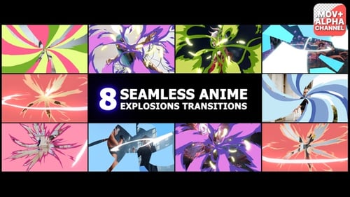 Dynamic Anime Style Explosion Transitions Pack
