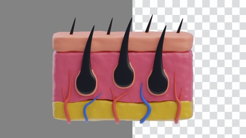 Animación 3D de una inyección para el crecimiento del cabello | Alpha ...