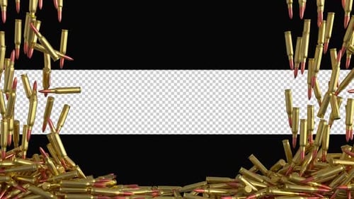 Animated Falling Bullets Golden Frame Reveal