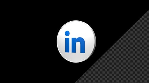 Animated 3D LinkedIn Logo Rotation Reveal