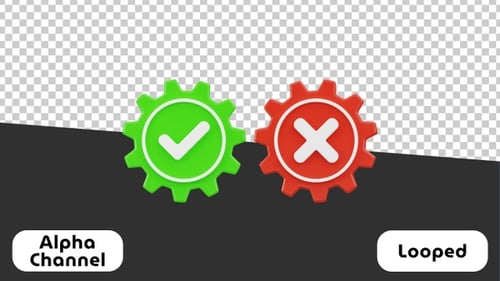 Yes and No Marks 3D Animation – Decision, Approval, and Rejection Visuals | Alpha Channel