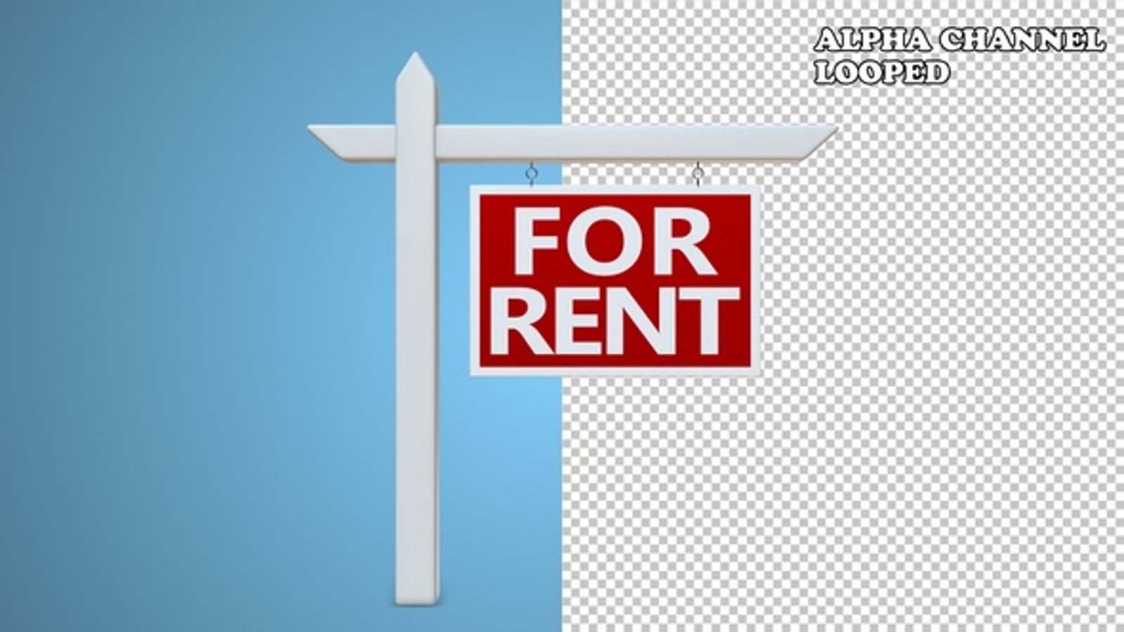 Animated 3D For Rent Real Estate Sign Post, Elements Motion Graphics ft ...
