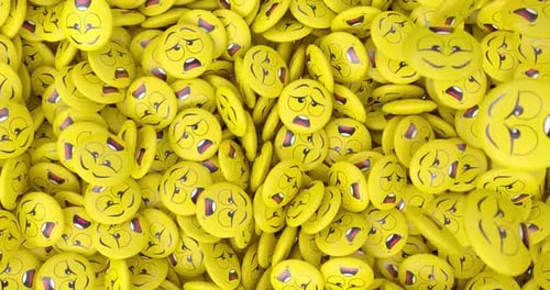 Falling Disgusted Emoji Faces Animation