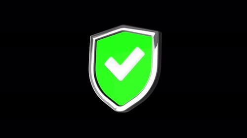 Shield check mark security validation on isolated background