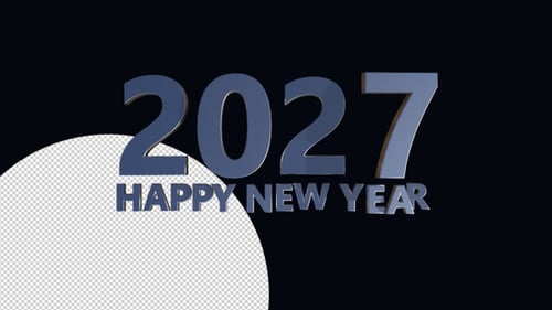 Modern 3D Metallic Happy New Year Title Reveal