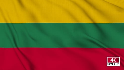 Realistic Lithuania National Flag Waving Loop Animation