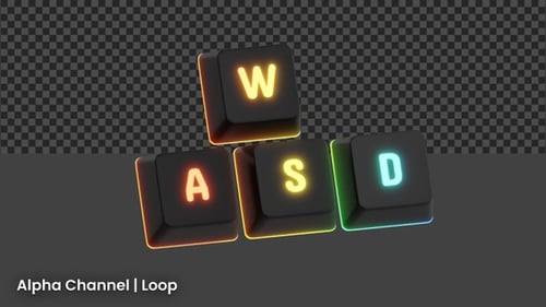 Animação 3D WASD Key Gaming | Alpha Loop