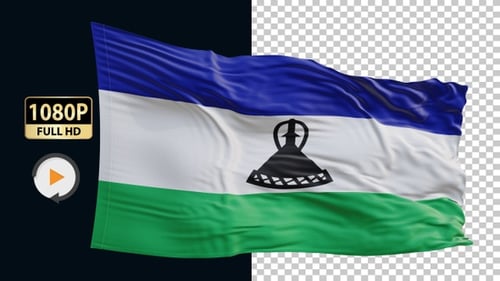 Lesotho Flag Hd Loop Alpha