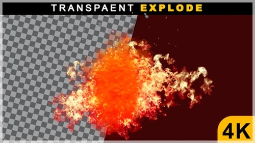 Fire Blast Explosion Animation On Transparent Background