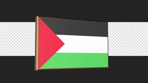 Modern 3D Flag of Palestine Rotating Loop Animation