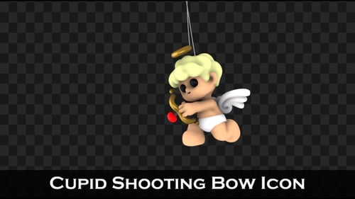 Cupid Shooting Bow Icon - Valentines Day
