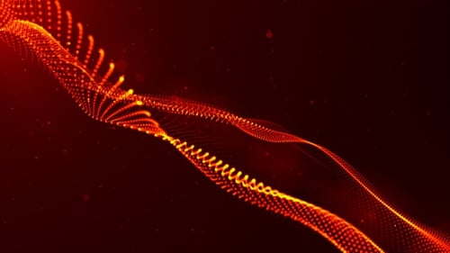 Red Abstract Particle Wave Background Loop