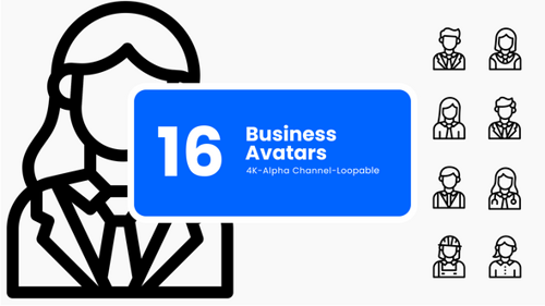 Íconos profesionales de Role Line: paquete animado para gente de negocios