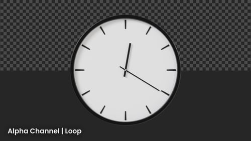 Animação 3D de relógio de 24 horas | Alpha Loop