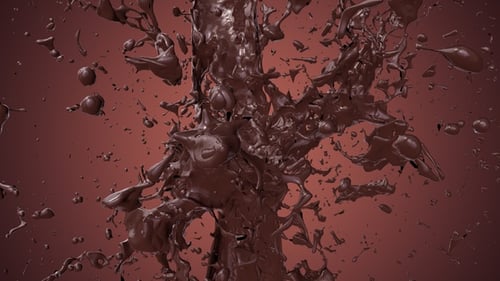 Dynamic Dark Chocolate Liquid Splash Animation