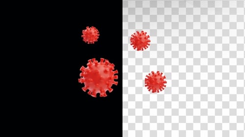 3D Red Virus Cells Floating Animation