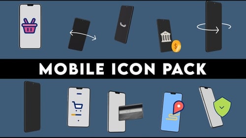 Modern Animated Mobile Phone Icon Pack