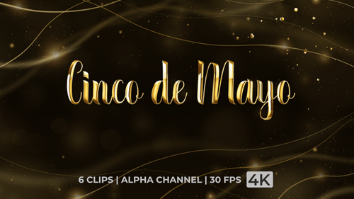 Animated Metallic Script Cinco de Mayo Text Title