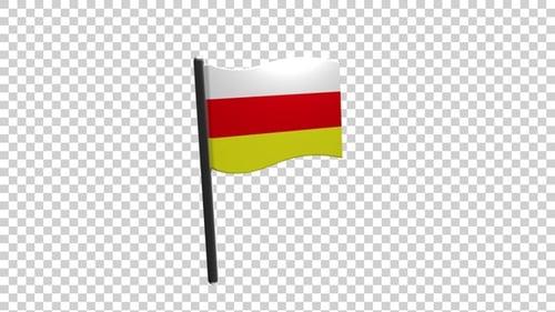 Waving 3D Flag of South Ossetia Loop Animation