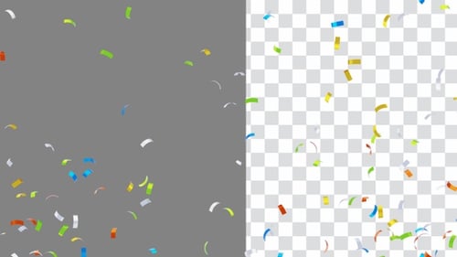 3D Animation of Create a Festive Atmosphere with Confetti Shots From Below | Alpha Channel