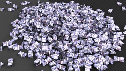 3D Stack Money Indians | Alpha Channel