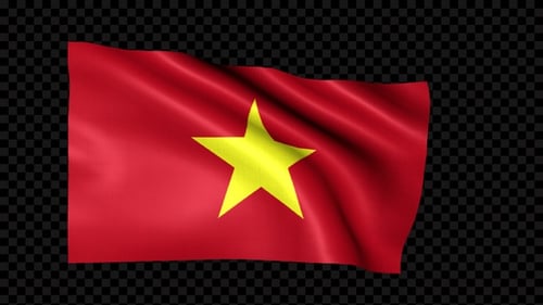 Realistic Waving Flag of Vietnam Animation