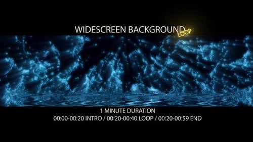 Abstract Blue Particle Light Rays Reflecting on Water Loop Background