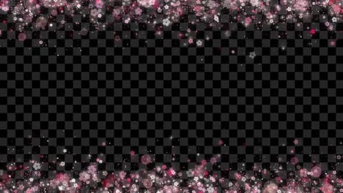 Elegant Sparkling Pink Flower Frame Overlay