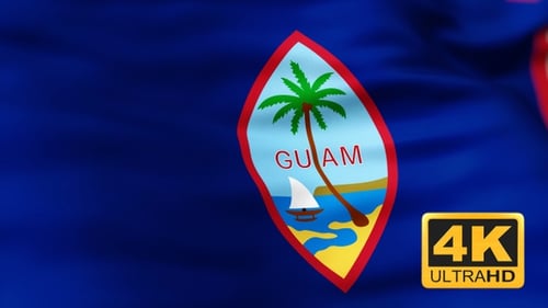 Animated Flag of Guam Waving in Wind