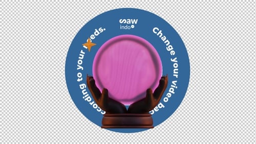 3D Animation Halloween Magic Crystall Ball Transparent Loop